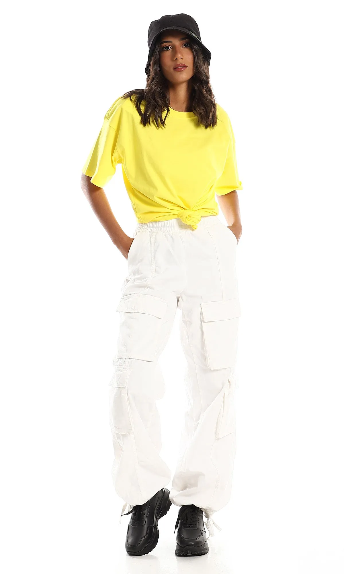98823 Yellow Plain Comfy Cotton T-Shirt