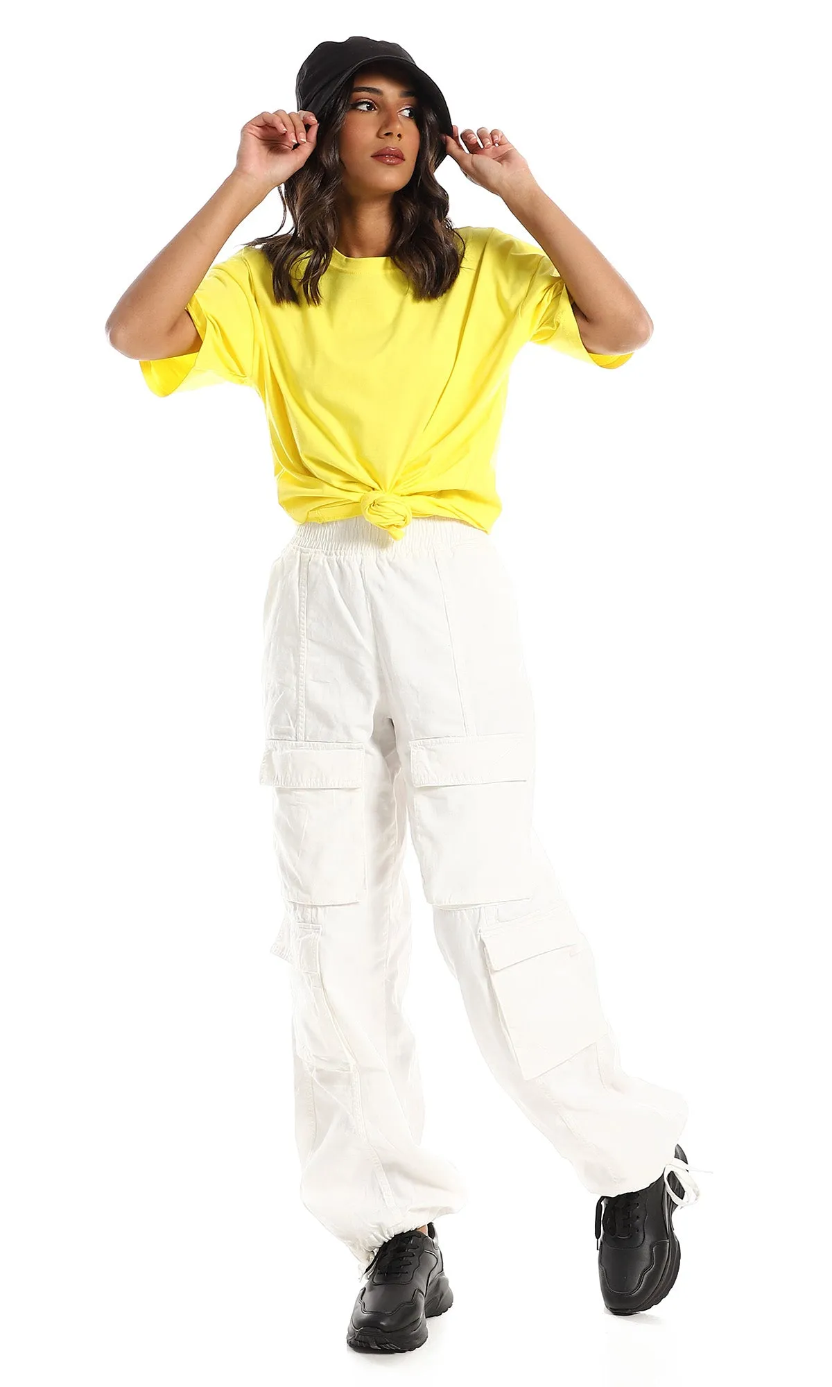 98823 Yellow Plain Comfy Cotton T-Shirt