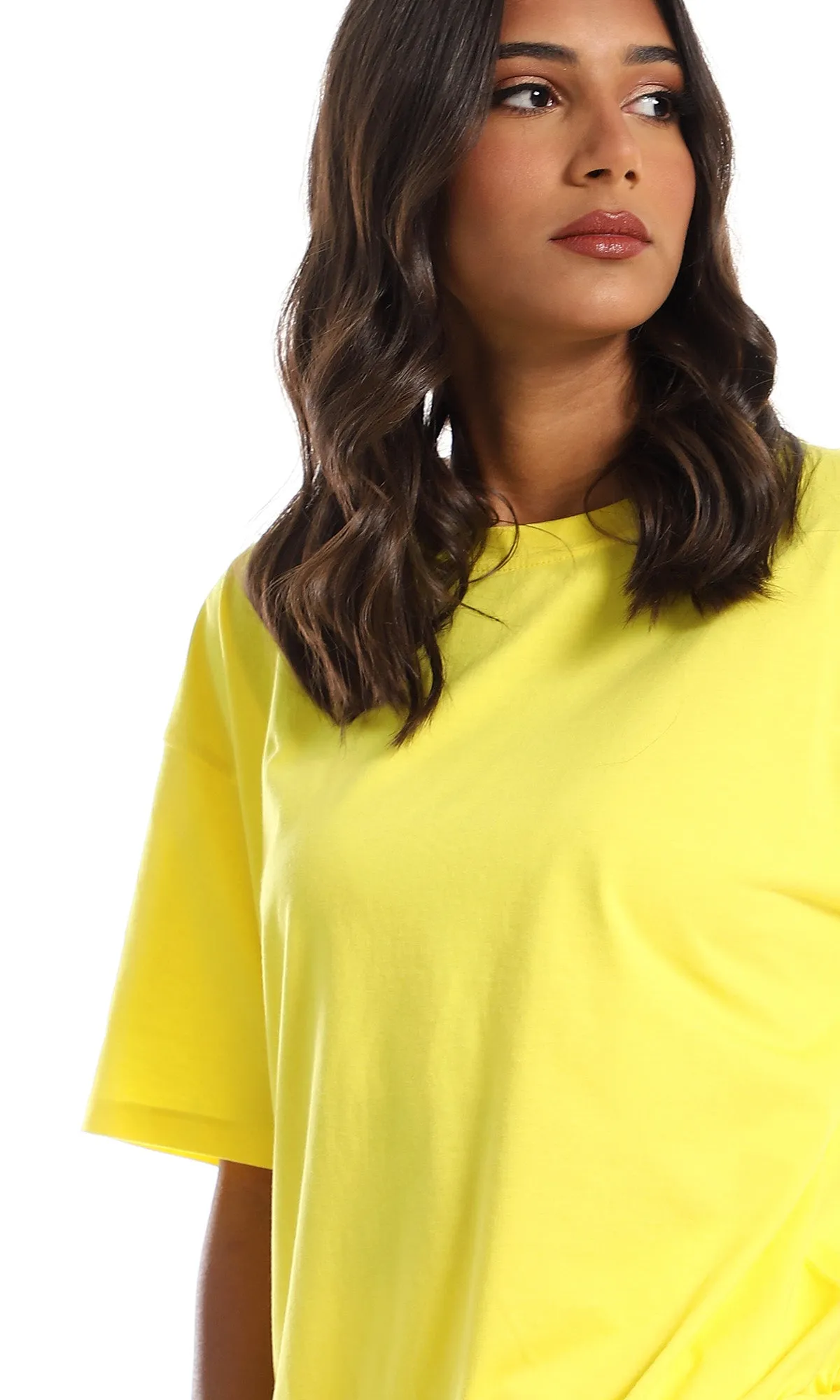 98823 Yellow Plain Comfy Cotton T-Shirt