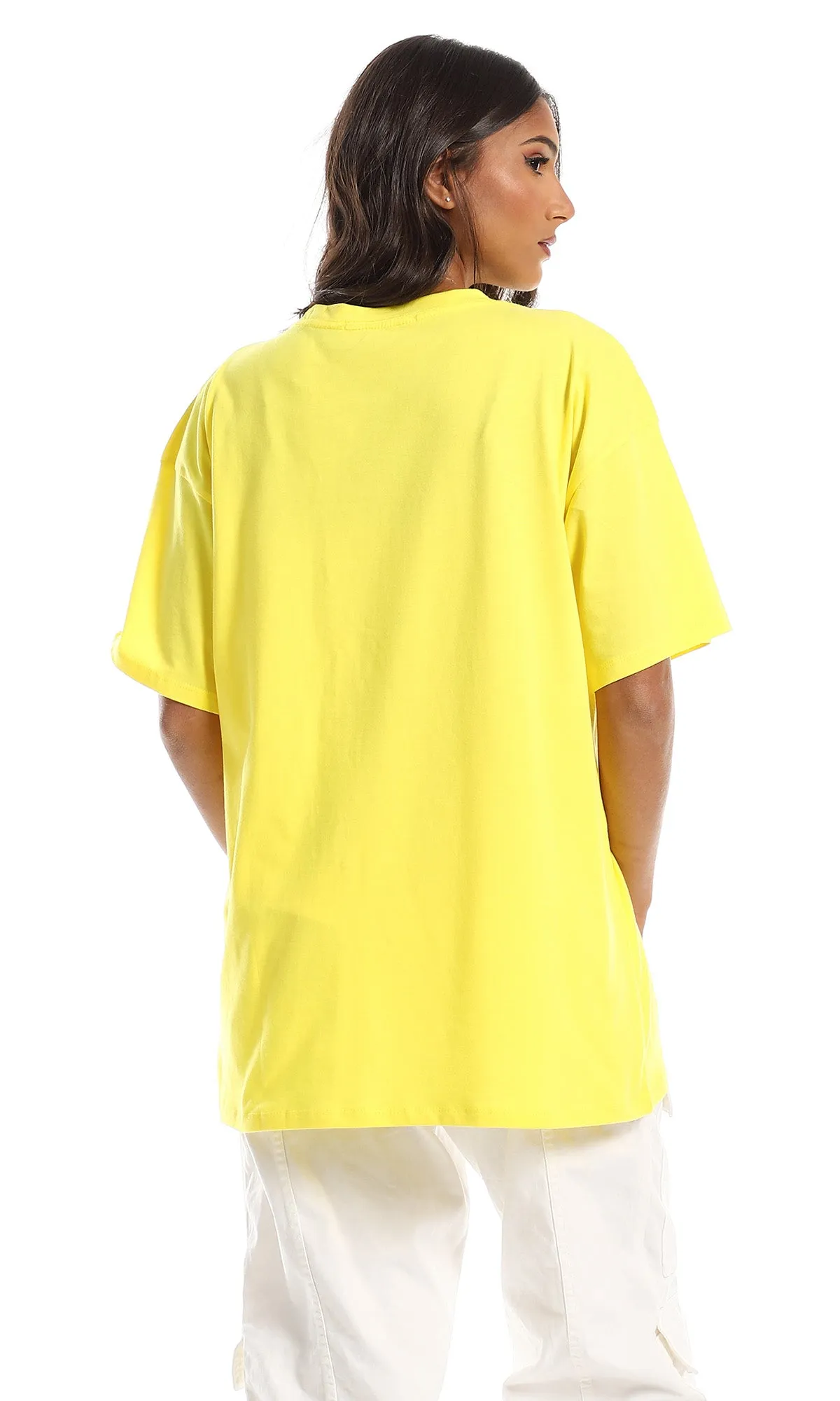 98823 Yellow Plain Comfy Cotton T-Shirt