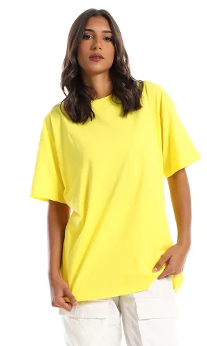 98823 Yellow Plain Comfy Cotton T-Shirt