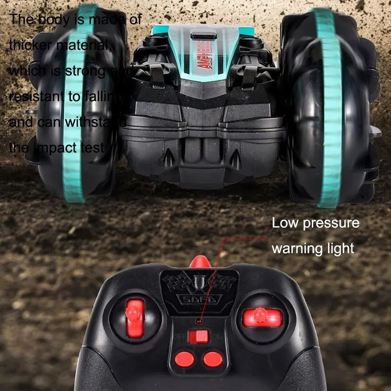 Amphibious Stunt Rc Car - Double-sided Rolling - 2.4g - Electric - Kids' Toy