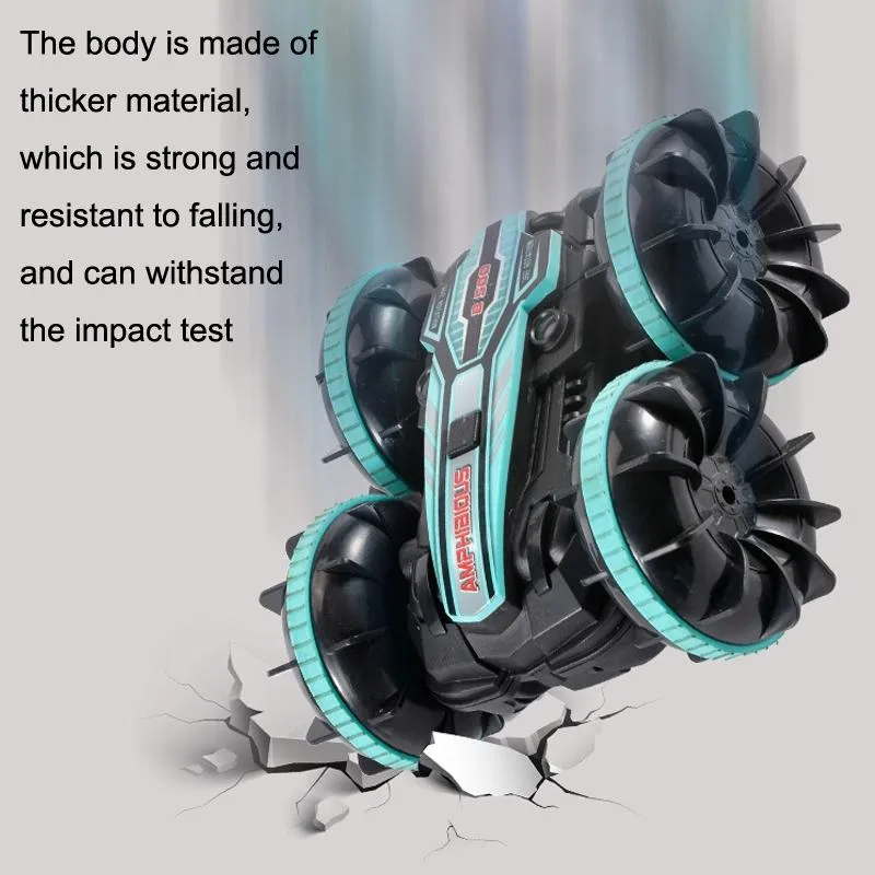 Amphibious Stunt Rc Car - Double-sided Rolling - 2.4g - Electric - Kids' Toy