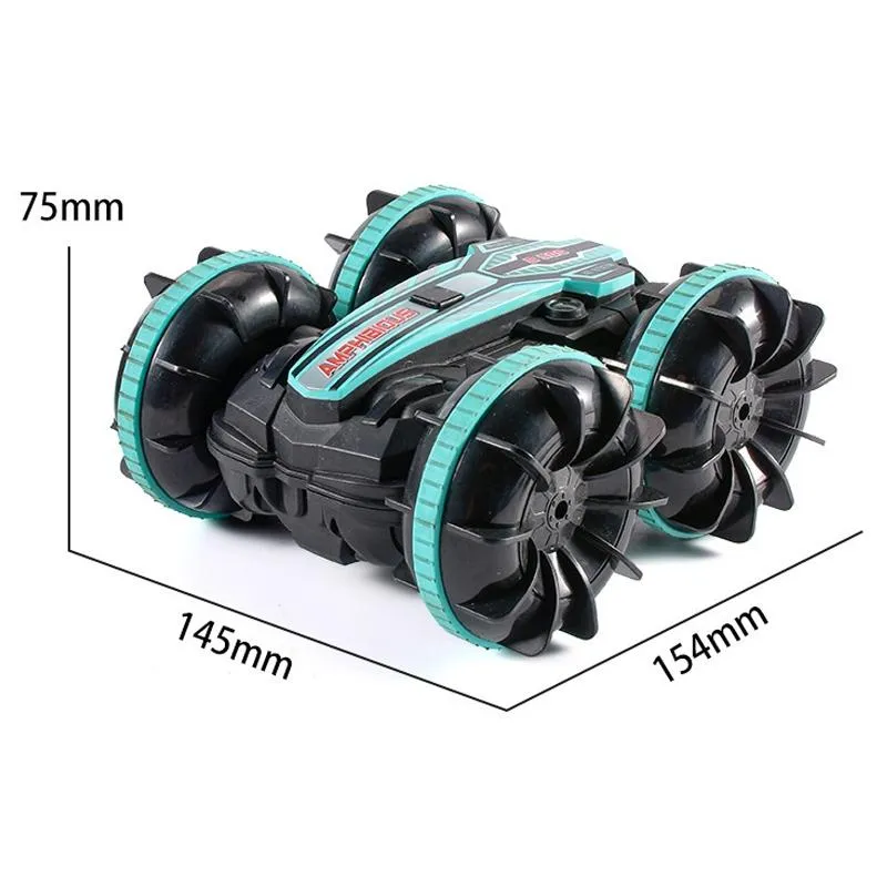 Amphibious Stunt Rc Car - Double-sided Rolling - 2.4g - Electric - Kids' Toy