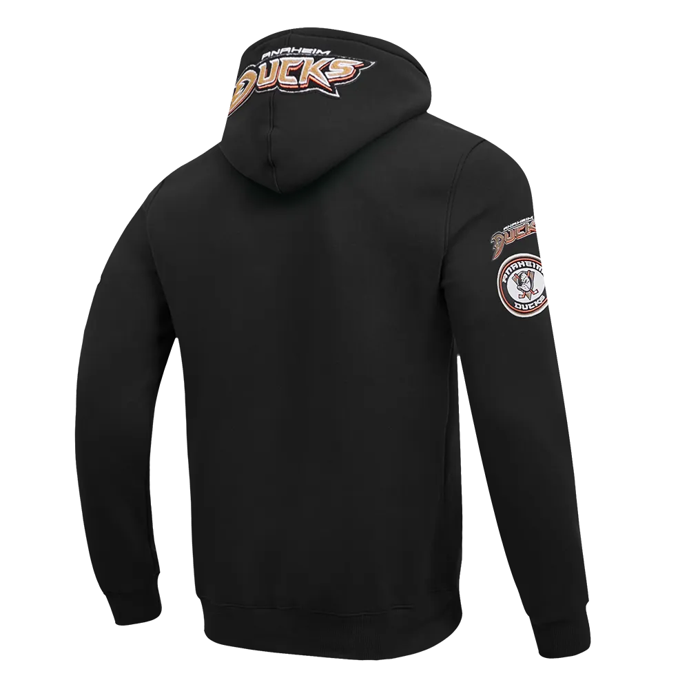 ANAHEIM DUCKS CLASSIC MEN'S CHENILLE DK FZ PO HOODIE (BLACK)