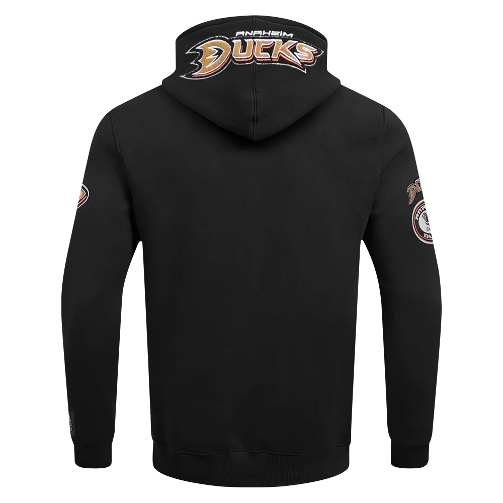 ANAHEIM DUCKS CLASSIC MEN'S CHENILLE DK FZ PO HOODIE (BLACK)