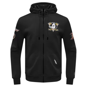 ANAHEIM DUCKS CLASSIC MEN'S CHENILLE DK FZ PO HOODIE (BLACK)