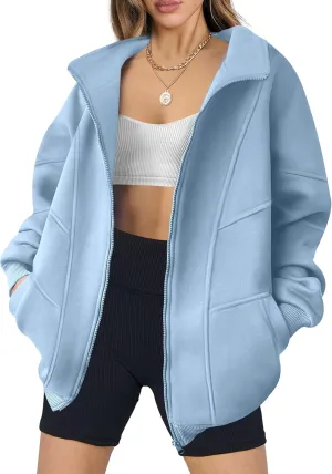 ANRABESS Women's Oversized Full Zip Up Sweatshirts Jacket 2025 Fall Fleece Long Sleeve Hoodies Outfit