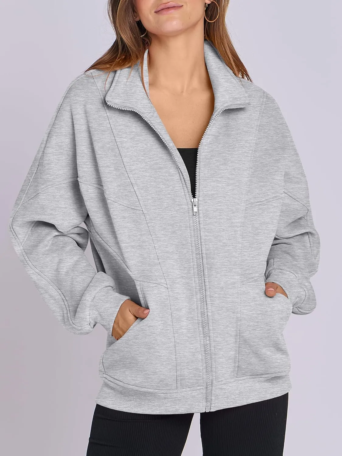 ANRABESS Women's Oversized Full Zip Up Sweatshirts Jacket 2025 Fall Fleece Long Sleeve Hoodies Outfit