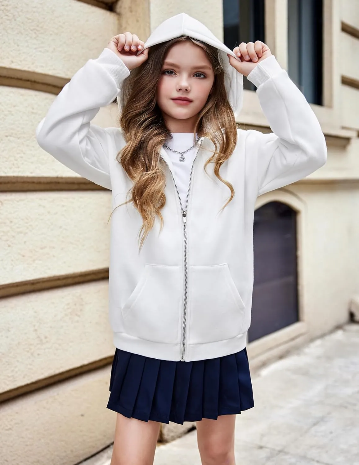 Arshiner Girls Zip Up Hoodies Teen Fleece Full-Zip Sweatshirts Jacket Casual Fall Hoodie with Pocket