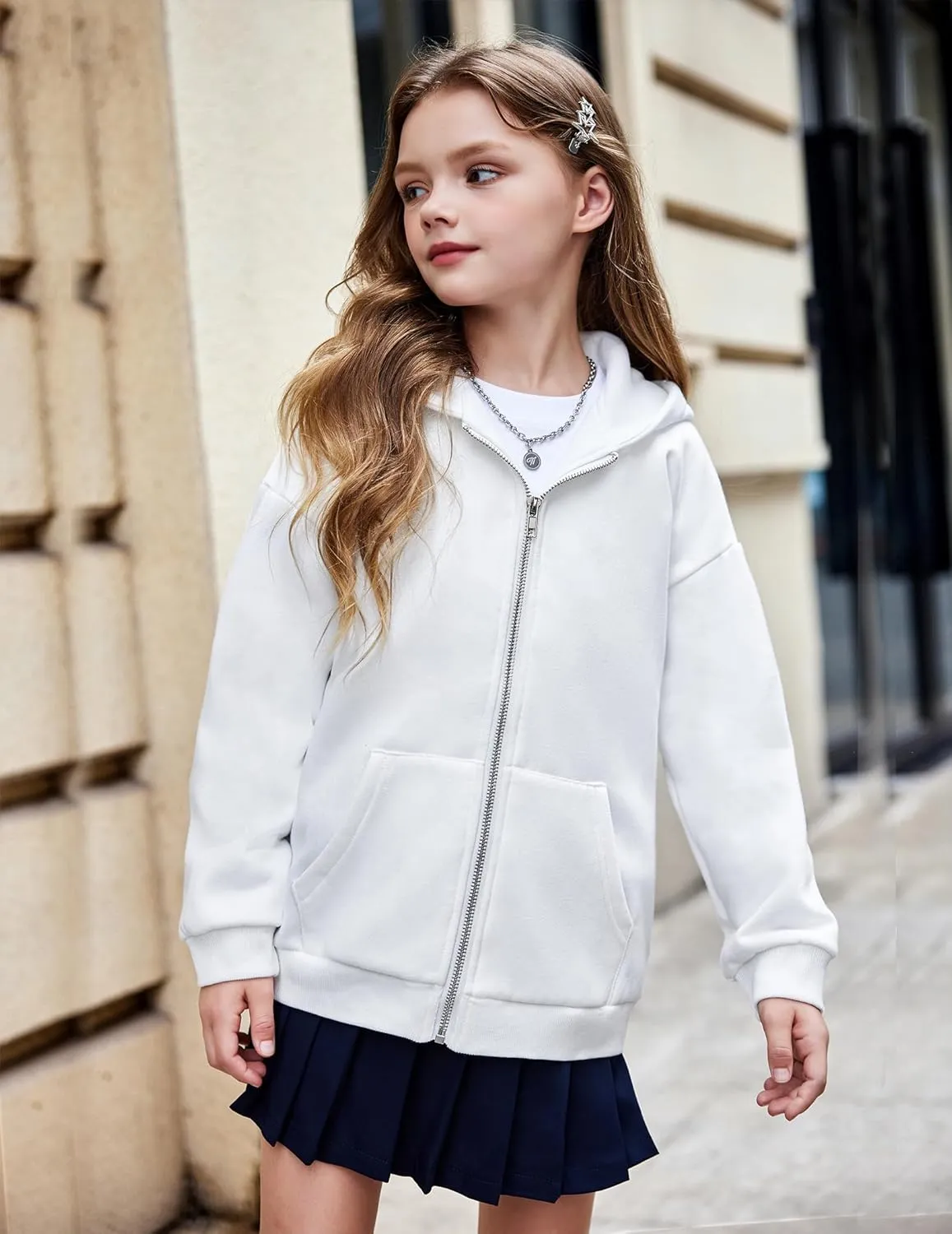 Arshiner Girls Zip Up Hoodies Teen Fleece Full-Zip Sweatshirts Jacket Casual Fall Hoodie with Pocket