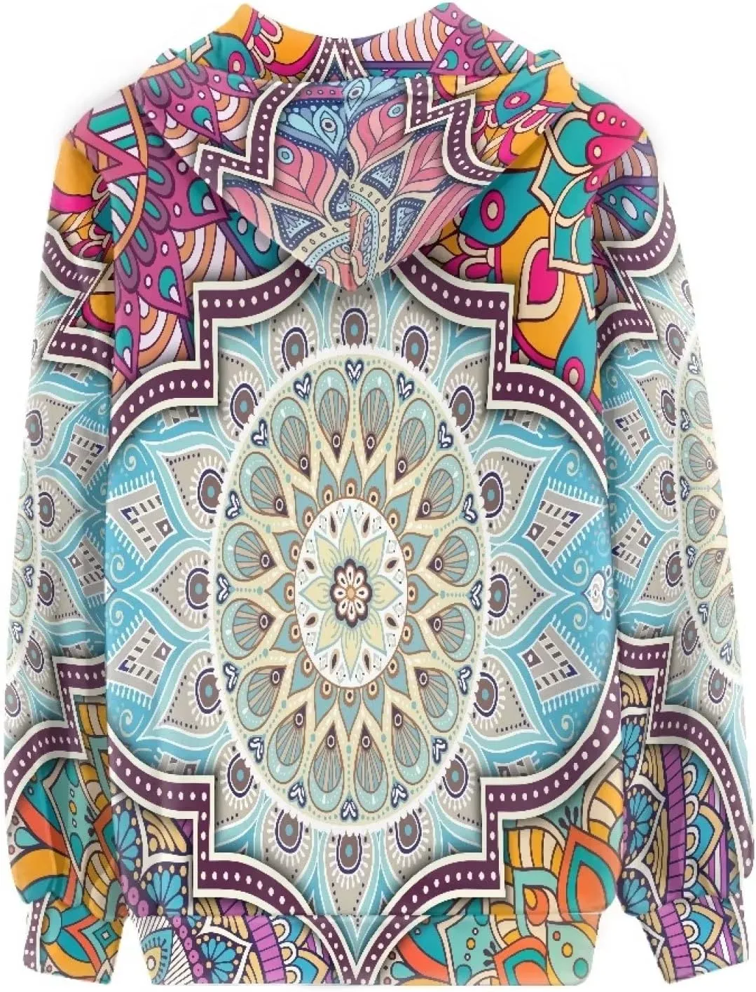 Biyejit Women's Novelty Print Zip Up Hoodies Long Sleeve Hooded Sweatshirt Jacket with Pocket