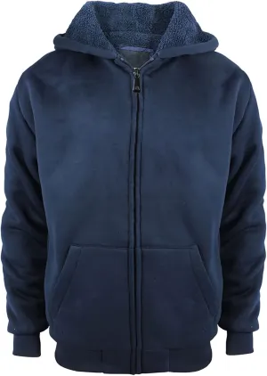 Boys' Sherpa-Lined Fleece Zip-Up Hoodie Sweatshirts Youth Kids Serpa Fleece Sweatshirt