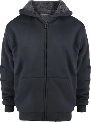 Boys' Sherpa-Lined Fleece Zip-Up Hoodie Sweatshirts Youth Kids Serpa Fleece Sweatshirt