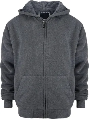 Boys' Sherpa-Lined Fleece Zip-Up Hoodie Sweatshirts Youth Kids Serpa Fleece Sweatshirt