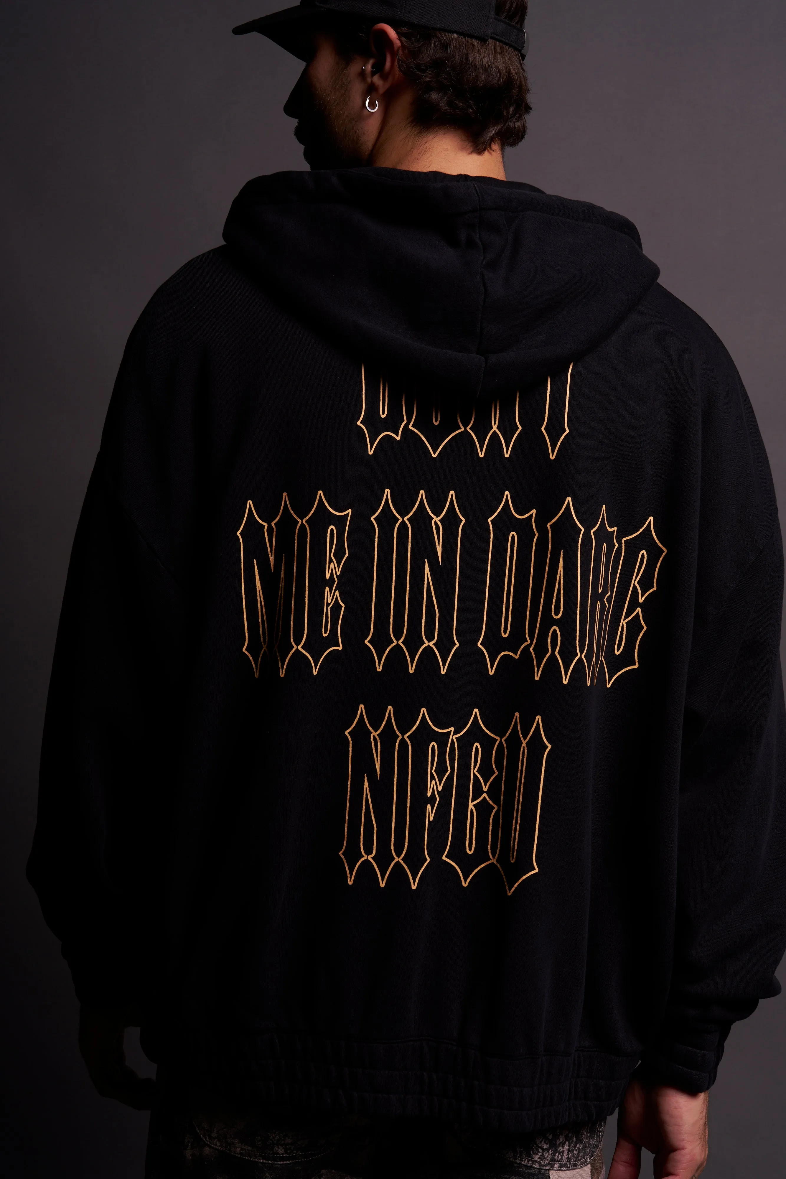 Bury Me In Darc NFGU V2 "Chambers" Zip Hoodie in Black/Orange