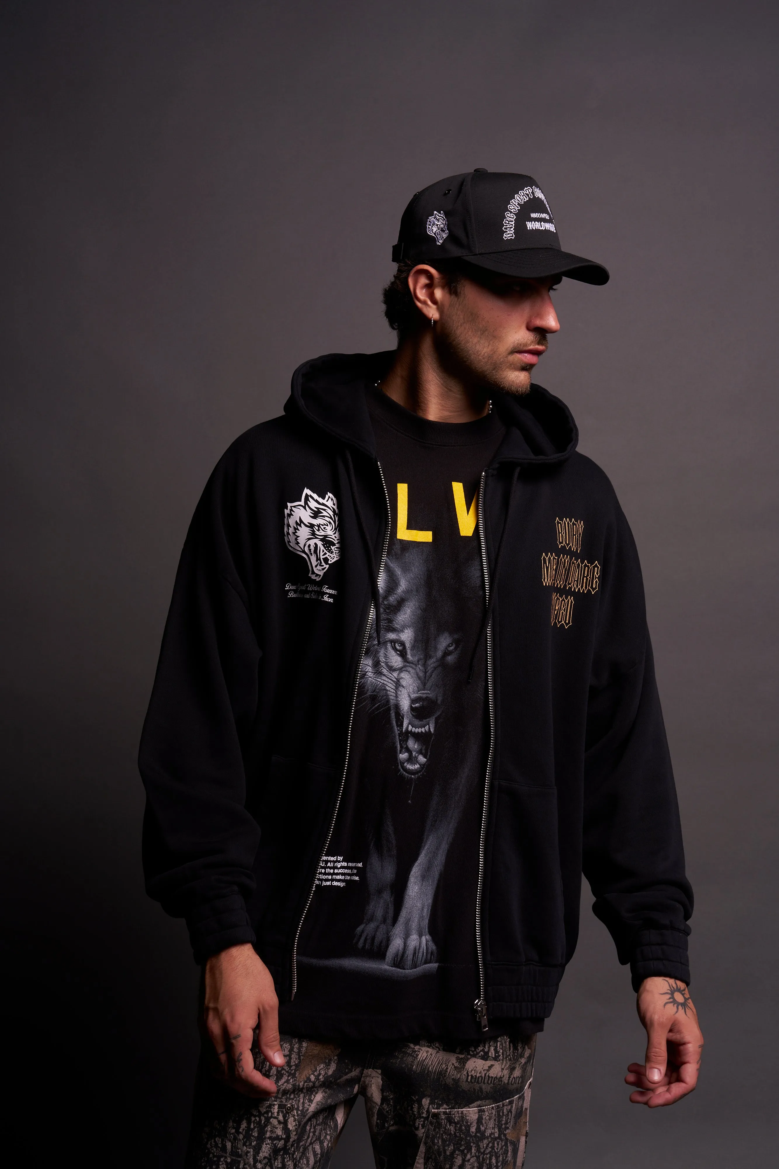 Bury Me In Darc NFGU V2 "Chambers" Zip Hoodie in Black/Orange