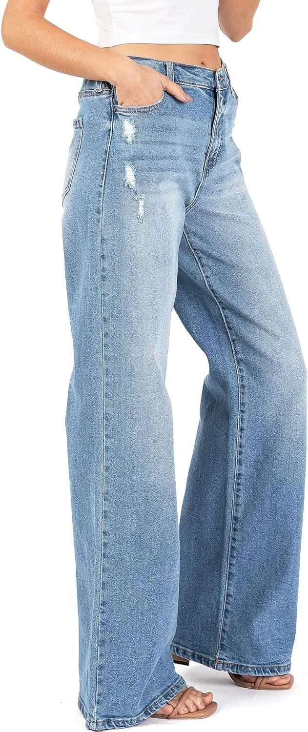 Celebrity Pink Women's Juniors High Rise Wide Leg Trouser Pants