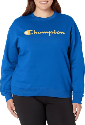 Champion Women's Sweatshirt, Powerblend, Crewneck for Women, C Logo (Plus Size Available)