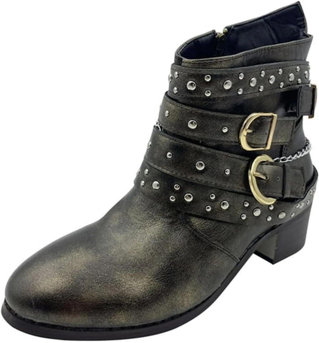 Combat Boots Womens Ankle Flat Booties for Women 2024 Black Boots for Women Flat Boot for Men Casual Round Head Low Heel Comfortable Pointed Toe