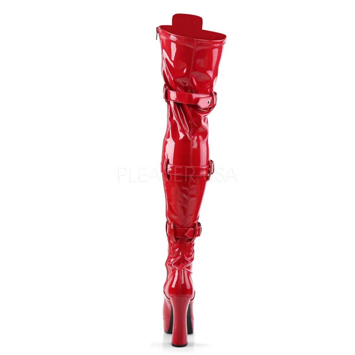 Front Lace-Up Thigh High Boot with Buckles 3-colors ELECTRA3028