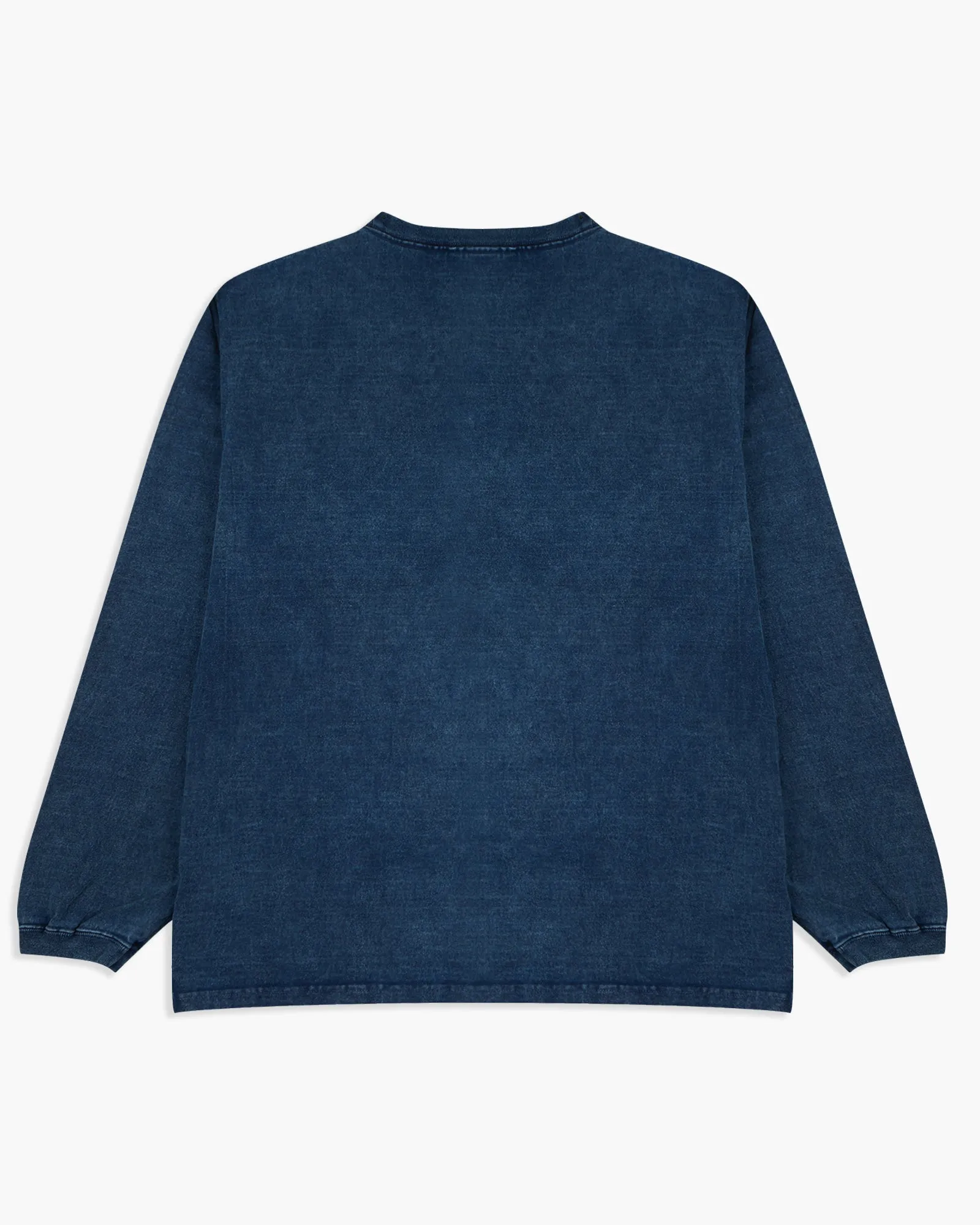 Good On Indigo Shaved L/S Heavy Crew Tee - Indigo