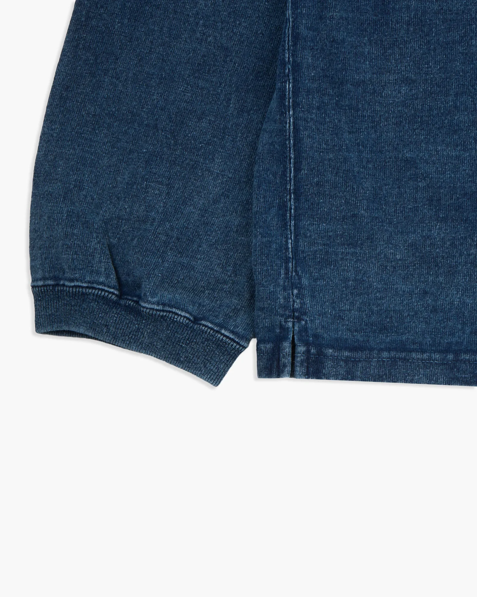 Good On Indigo Shaved L/S Heavy Crew Tee - Indigo