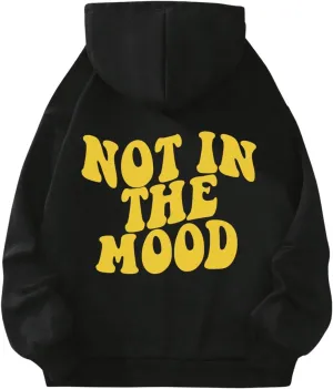 GORGLITTER Women's Floral Slogan Graphic Preppy Hoodies Long Sleeve Drop Shoulder Drawstring Pullover Hooded Sweatshirt