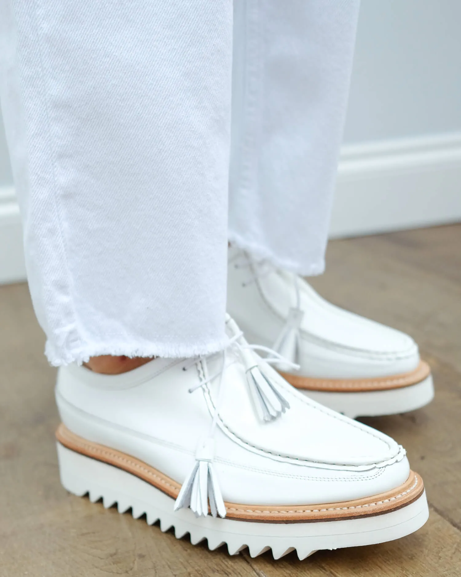 Grenson Beryl derby in white rub