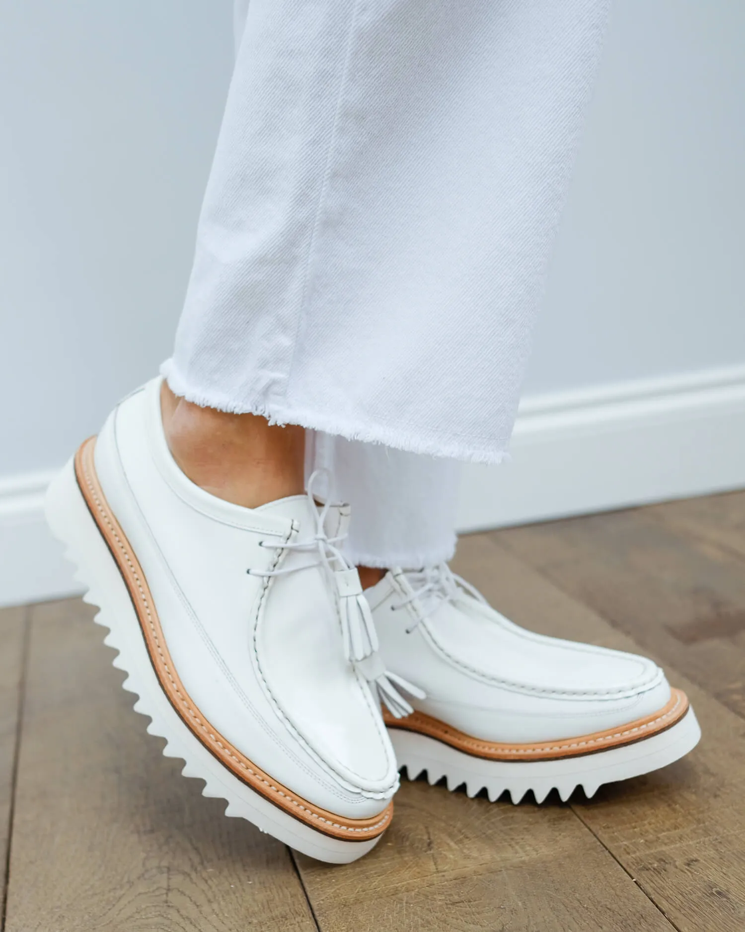 Grenson Beryl derby in white rub