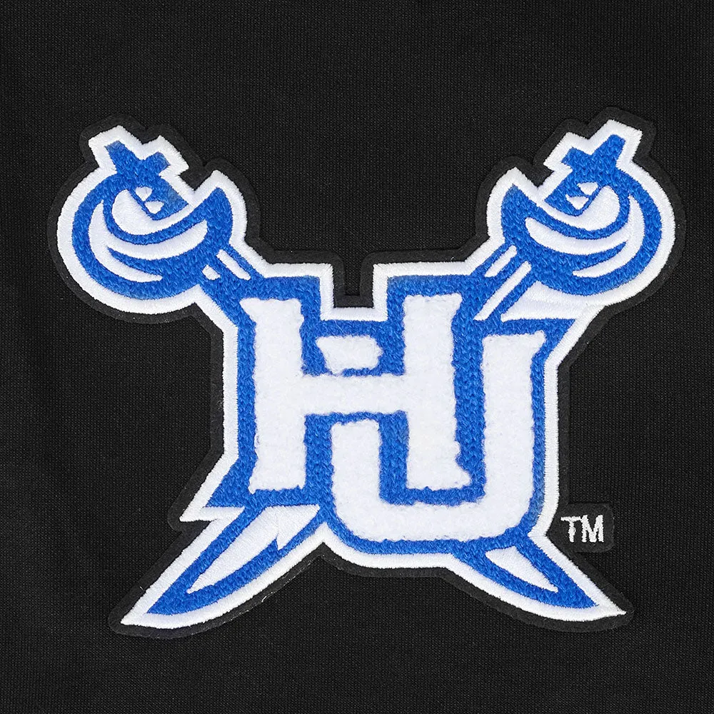 HAMPTON UNIVERSITY CLASSIC MEN'S DOUBLE KNIT FULL ZIP PULLOVER HOODIE (BLACK)