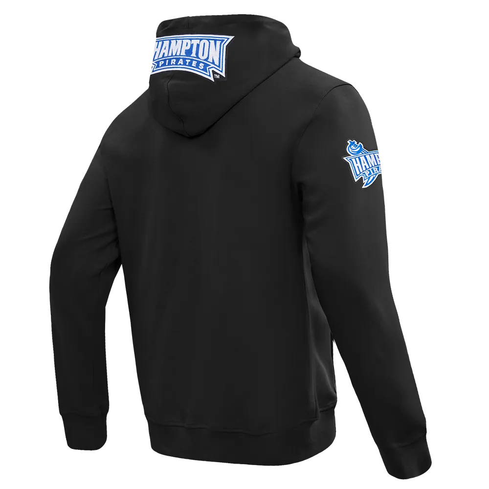HAMPTON UNIVERSITY CLASSIC MEN'S DOUBLE KNIT FULL ZIP PULLOVER HOODIE (BLACK)