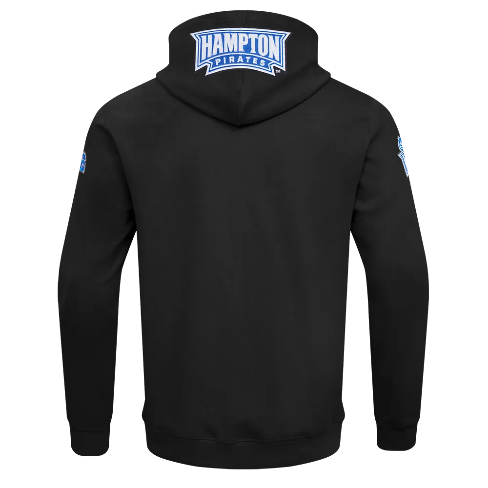 HAMPTON UNIVERSITY CLASSIC MEN'S DOUBLE KNIT FULL ZIP PULLOVER HOODIE (BLACK)
