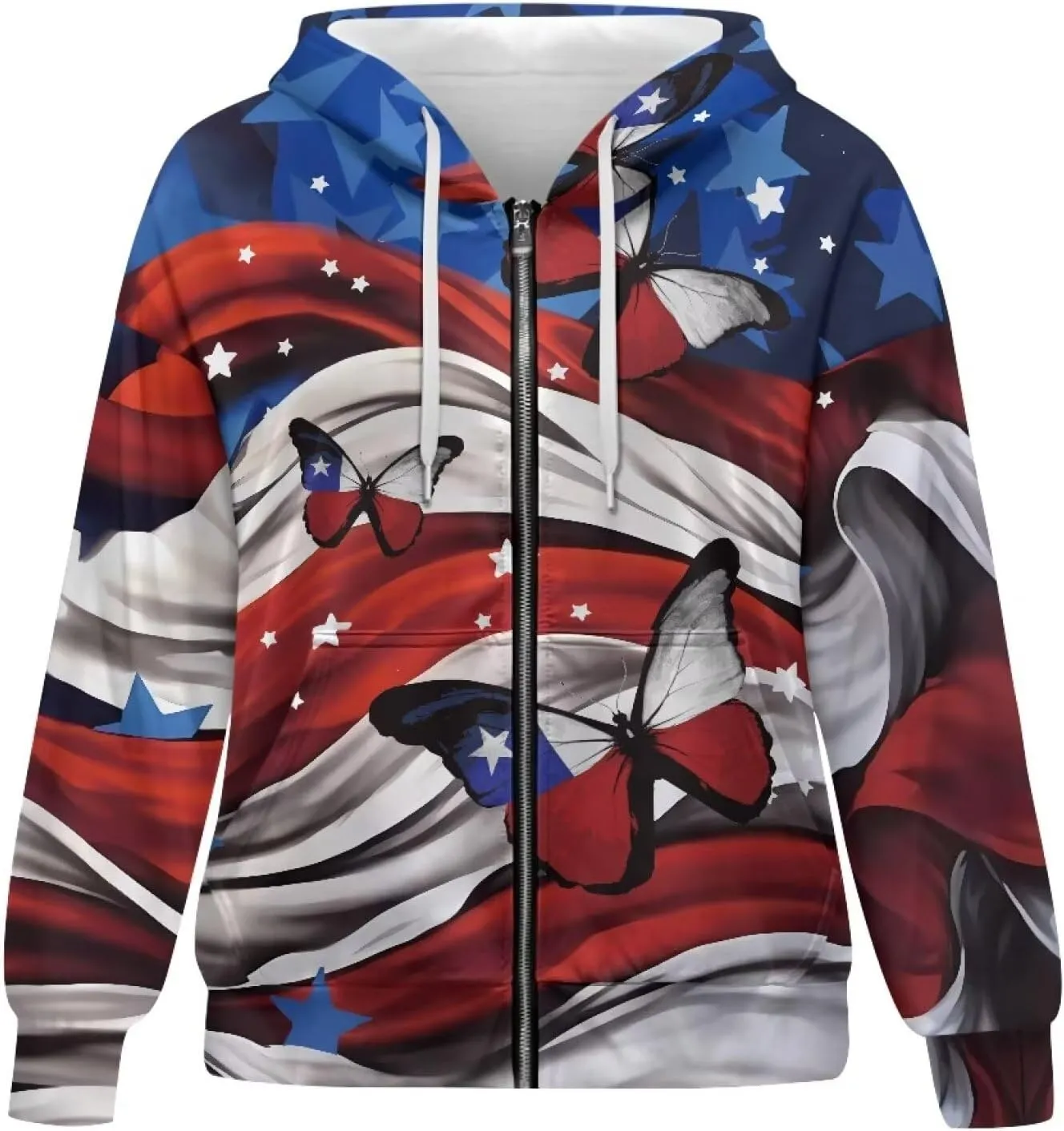 HUGS IDEA Women Hoodies with Pocket Hooded Sweatshirts Long Sleeve Thin Jacket with Zipper