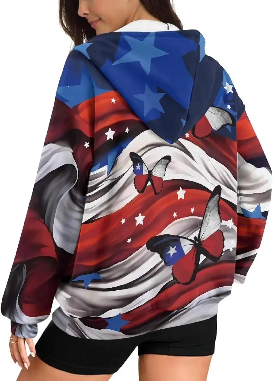 HUGS IDEA Women Hoodies with Pocket Hooded Sweatshirts Long Sleeve Thin Jacket with Zipper