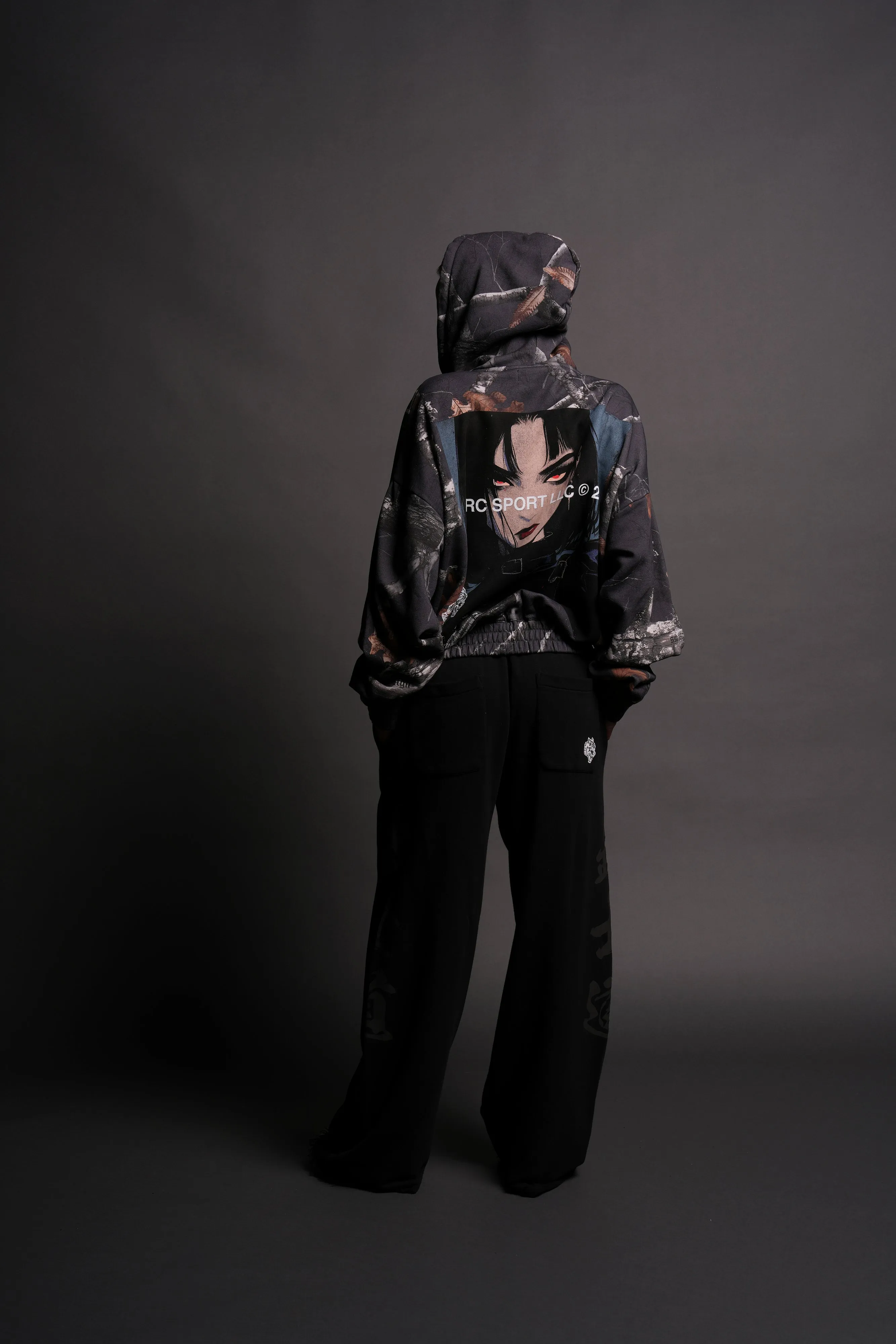 In Her Eyes "Chambers" Zip Hoodie in Storm Blue Woodland Camo