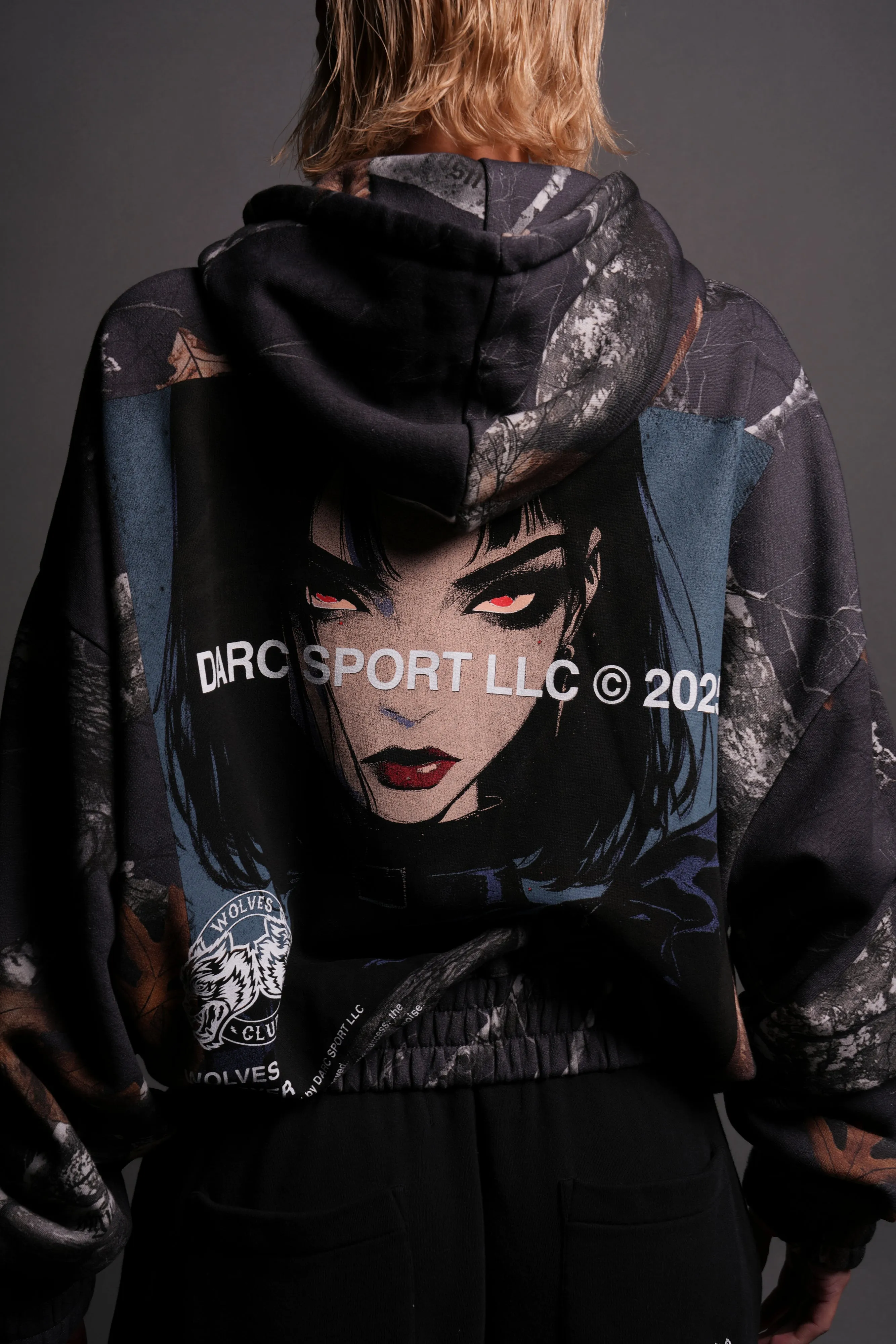 In Her Eyes "Chambers" Zip Hoodie in Storm Blue Woodland Camo