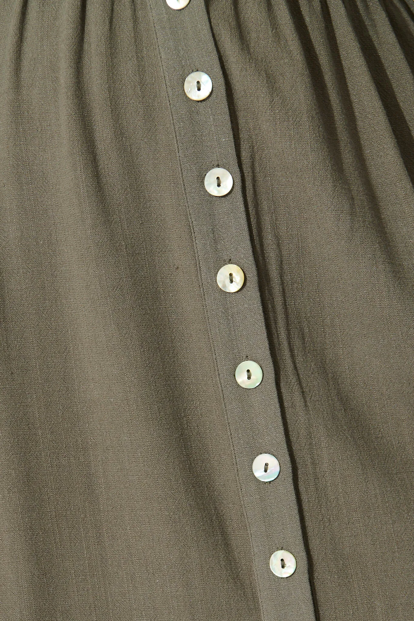 Khaki Linen Blend Midi Dress by Daysia