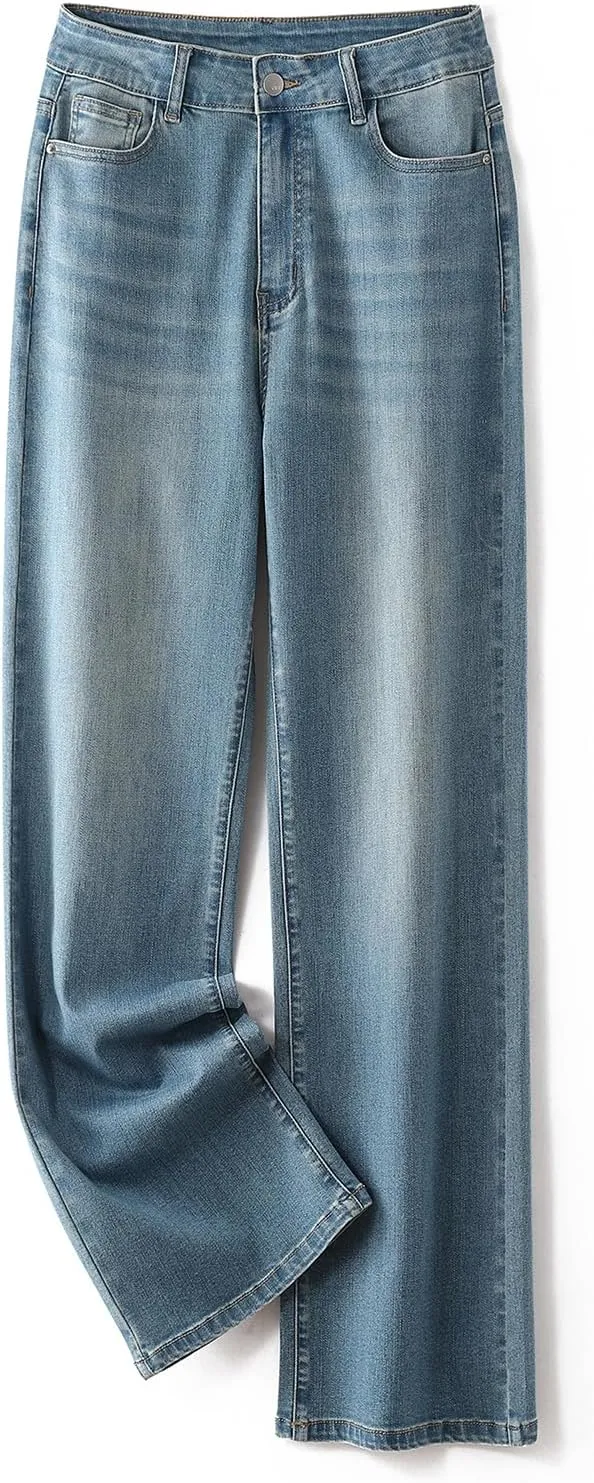 KISSPLUS Plus Size Baggy Jeans for Women High Waist Loose Women Jeans Curvy Stretchy Denim Pants for Women