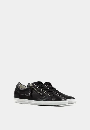 Lace Up Trainers 4940 Black Leather