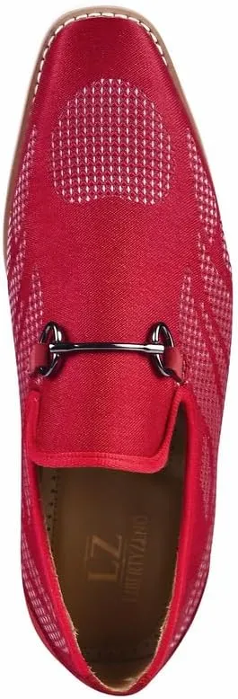 LIBERTYZENO Mens Canvas Textile & Suede Leather Adults Noble Penny Loafers Slip On Prom & Wedding Party Shoes for Prom Graduation