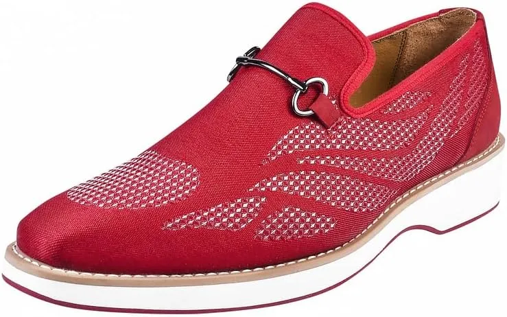 LIBERTYZENO Mens Canvas Textile & Suede Leather Adults Noble Penny Loafers Slip On Prom & Wedding Party Shoes for Prom Graduation