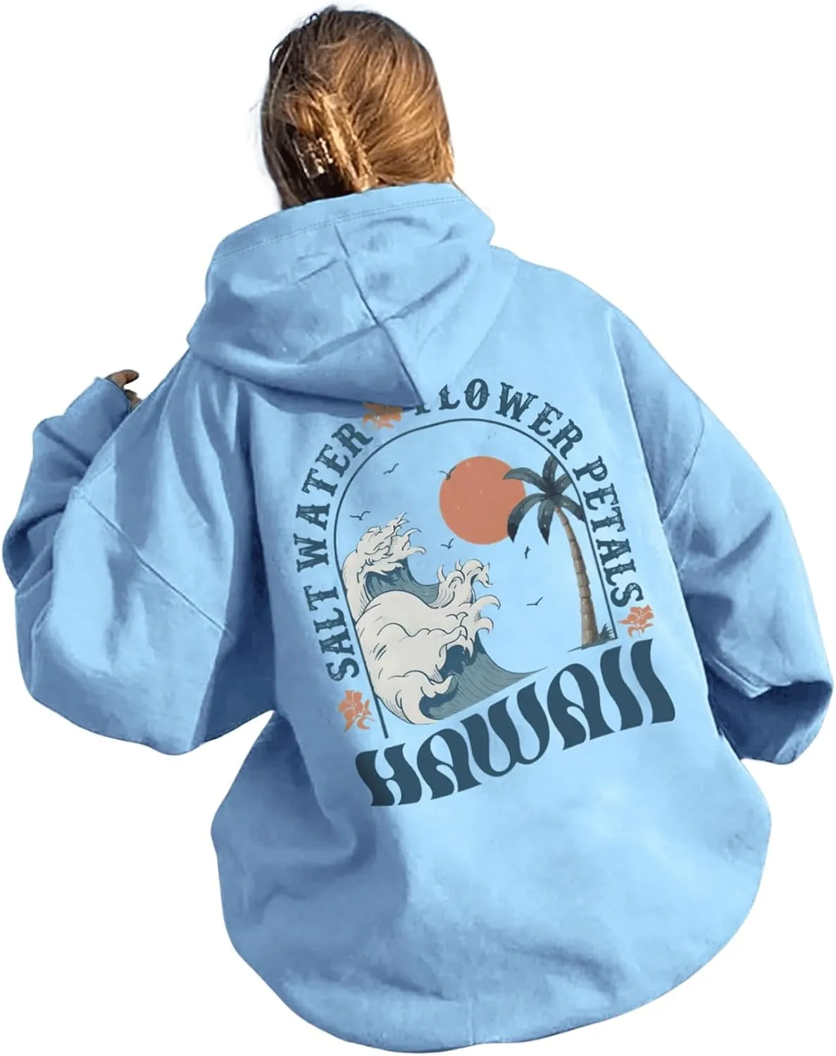 MakeMeChic Women's Letter Graphic Hoodies Pocket Thermal Lined Long Sleeve Pullover Sweatshirt