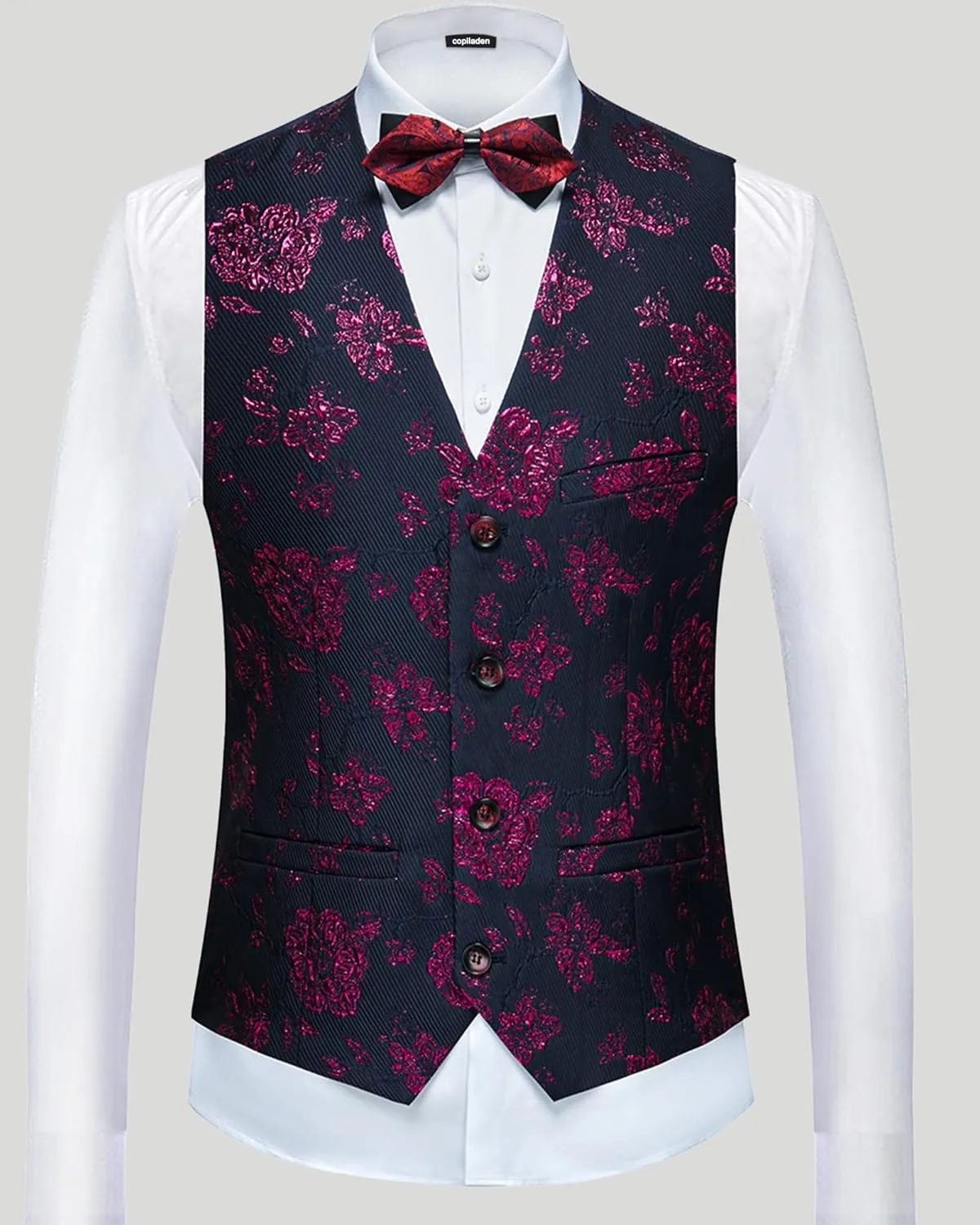 Men Suit 3 Piece Slim Fit Tuxedo for Men Paisley Suit Tux Shawl Lapel One Button Blazer Waistcoat Pant Set for Prom