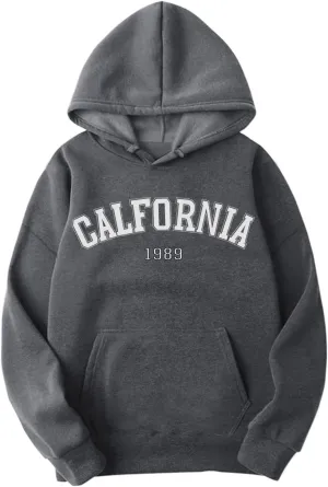 Men's Fashion Loose Sweatshirt Drawstring Letter Printed Hoodies Sweatshirt 2024 Long Sleeve Pullover Casual Hooded