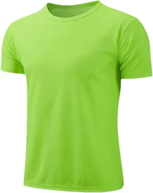 Mens Quick-Dry Solid Color Short Sleeve Sport T-Shirt for Gym, Fitness, Running