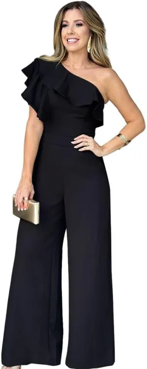 Midnight Fashion Women's One Shoulder Jumpsuit