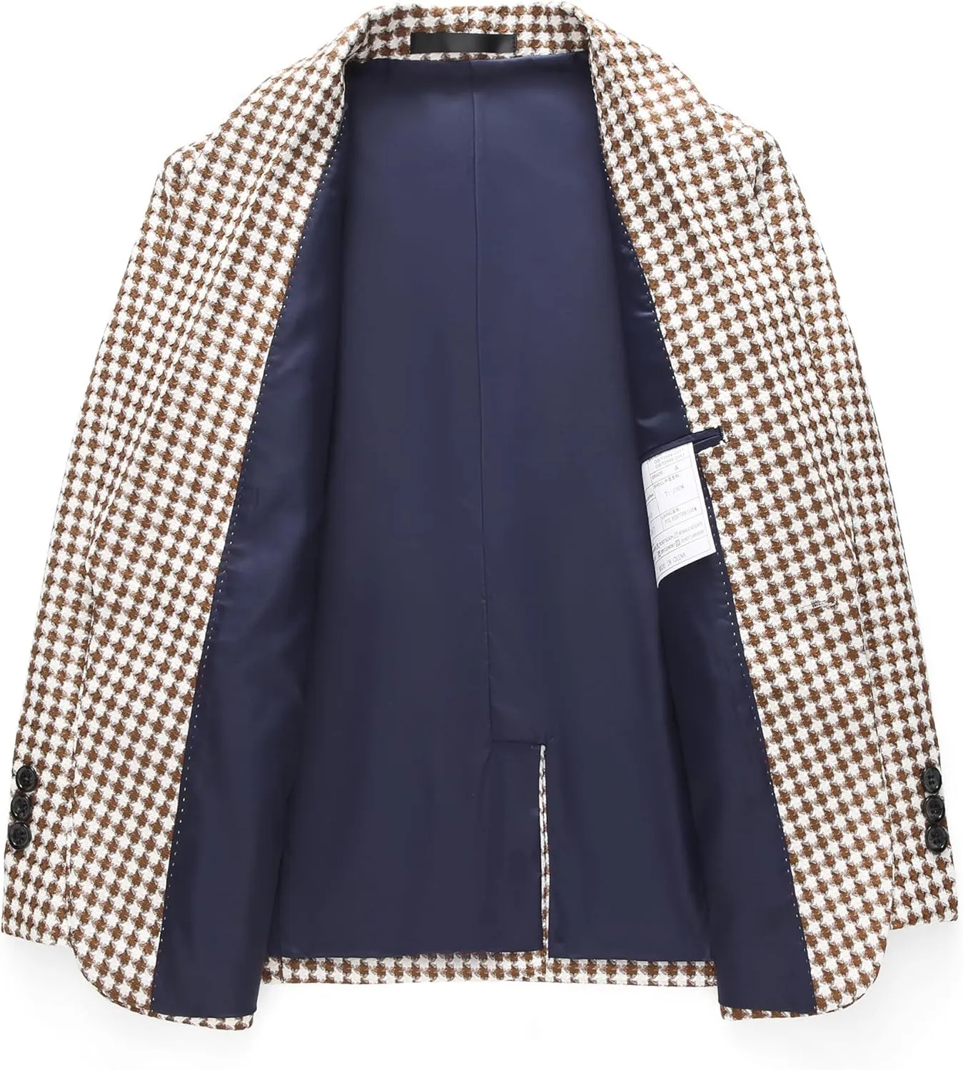MOGU Boys 3-Piece Houndstooth Tuxedo Suit Set - Slim Fit Shawl Lapel Outfit Blazer Vest Pants Kids' Weddings Ring Bearer
