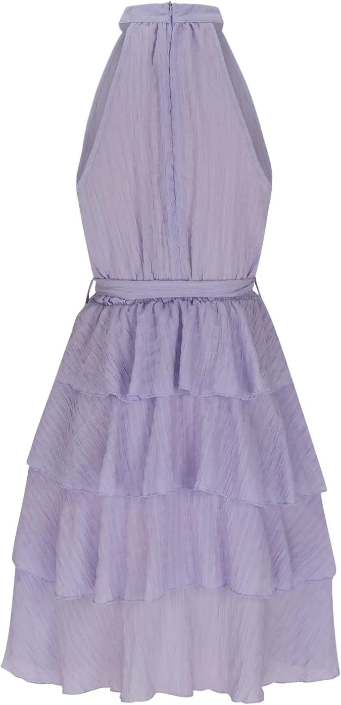 Off Shouder Sleeveless Dress for Women Sexy Short Mini Dress Ruffle Hem Dress Beach Party Club Cocktail Dress
