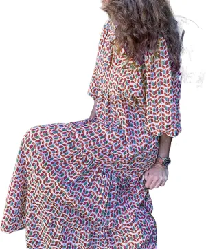 PETYCZEN Boho Dress for Women 2023 Summer Short Sleeve V Neck Floral Maxi Dress Flowy A Line Pleated Long Vacation Sundresses